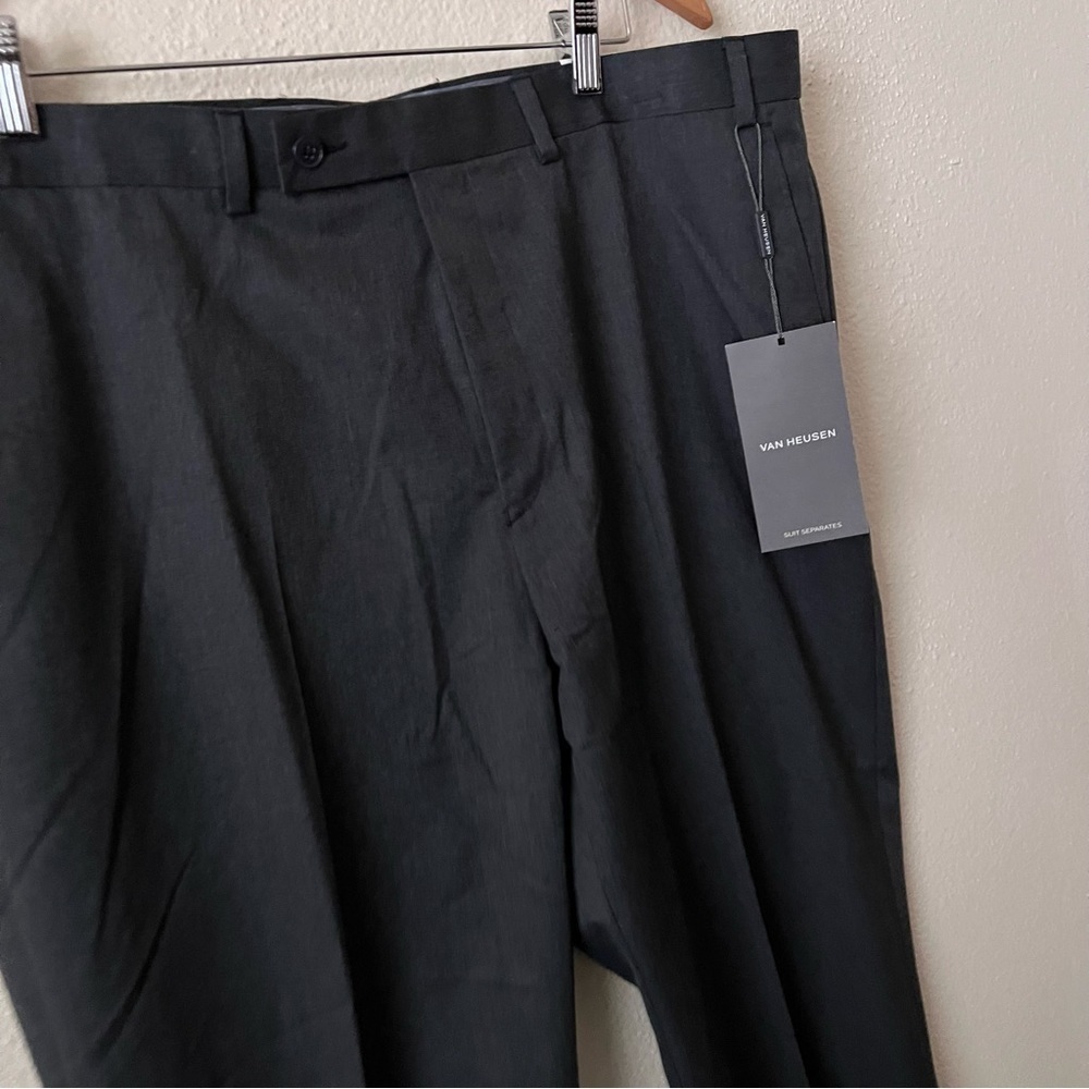 Van Heusen 40 x 32 Dark Gray Manvell Suit Separates Regular Fit Dress Pants - Picture 5 of 10